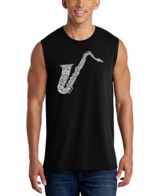 Men's Saxophone Music Word Art Graphic Tank Top