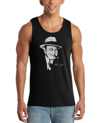 Men's Frank Sinatra Portrait Word Art Graphic Tank Top