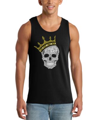 Men's Crowned Skull Word Art Graphic Tank Top