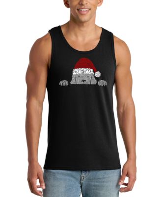 Men's Santa Dog Word Art Tank Top
