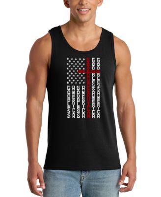 Men's God Bless America Cross Faith Graphic Tank Top