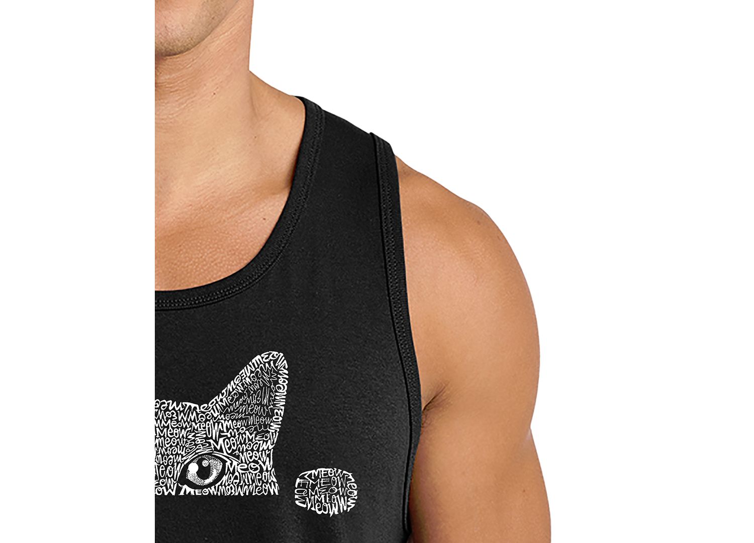 Men's Peeking Cat Graphic Tank Top
