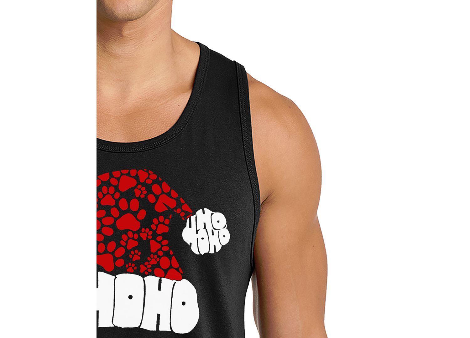 Men's Ho Ho Ho Santa Hat Graphic Tank Top