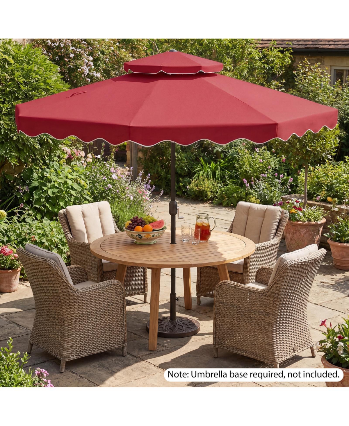 Gymax 9 Feet Patio Umbrella With Push Button Tilt And Crank 2-Tier Vented  Top 8 Metal Ribs | Arden Fair