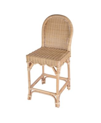Flora Rattan 24" Scalloped Edge Counter Stool