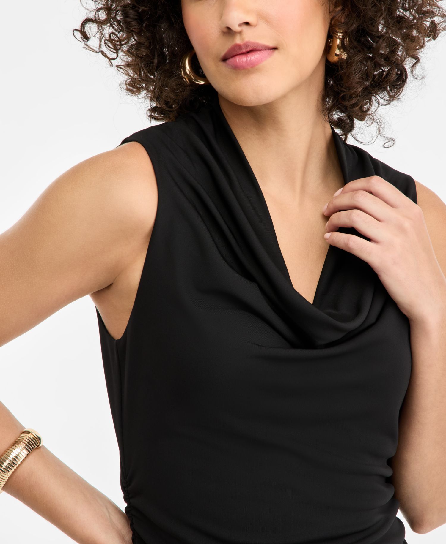 Women's Cowlneck Sleeveless Dress