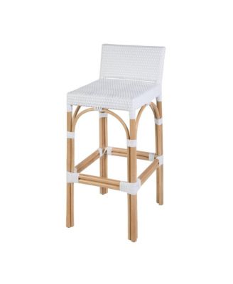 Serienna 30 inh. Seat Height Rectangular Rattan Low Back Bar Stool