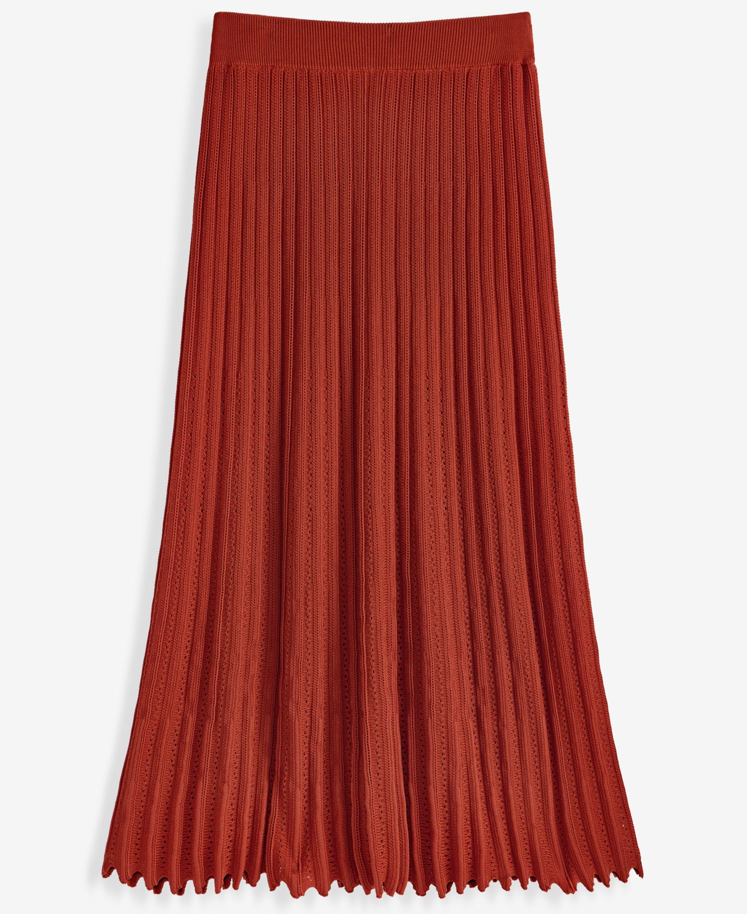 Women's Sweater-Knit Pleated High-Waisted Skirt