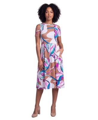 Petite Essential Abstract Print Short-Sleeve Dress