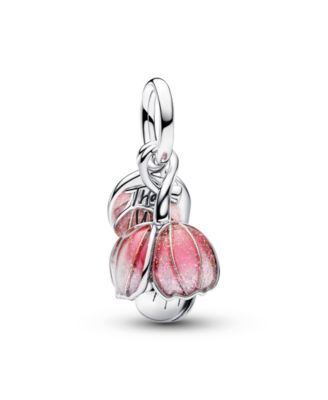 Pandora Two-Tone Blooming Flower Dangle Charm - Pink
