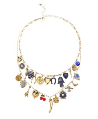Nicole Miller Gold-Tone Double Layer Charm Necklace - GoldMulti 38$