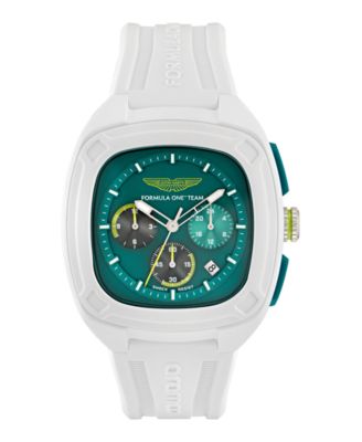Aston Martin F1 Men's Ovr Chronograph Date Quartz White Silicone Watch 44mm - White