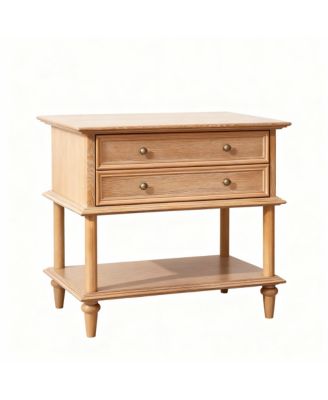 Drawer and Open Shelf Farmhouse Nightstand