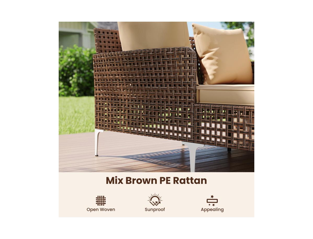 Boyel Living Outdoor Rattan Double Daybed Wicker Chaise Lounge
