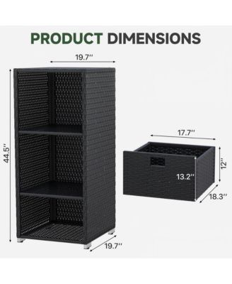 Woven Dresser with Drawers, Modern Metal Frame for Living Room or Entryway