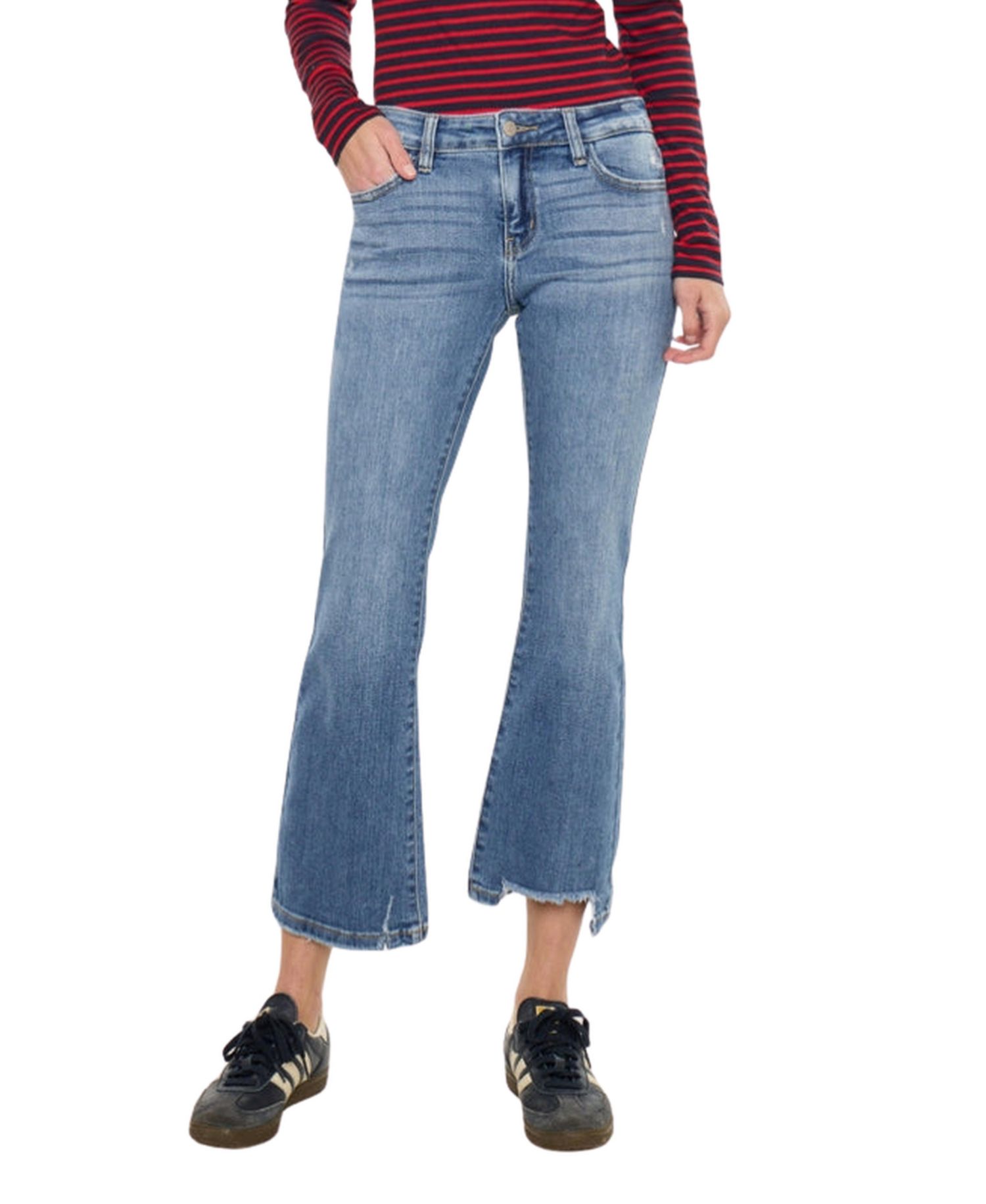 Women's Savanna Mid Rise Crop Flare Jeans