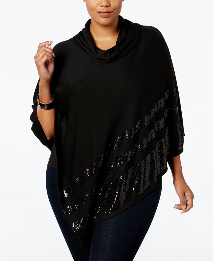 Sequins Plushy Fashion Poncho