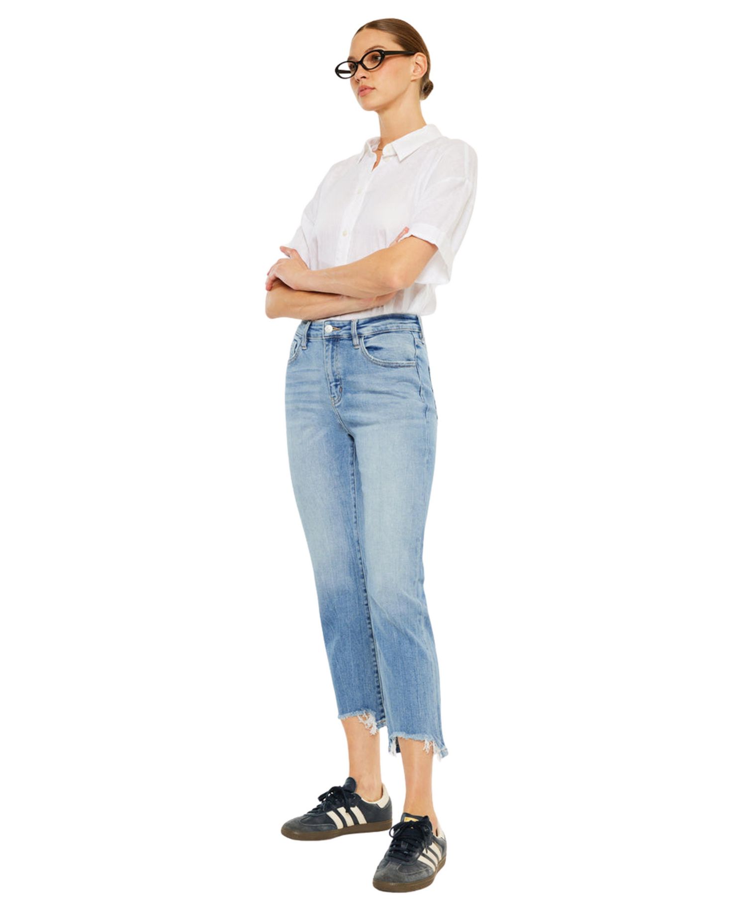 Women's Angela High Rise Slim Crop Straight Jeans
