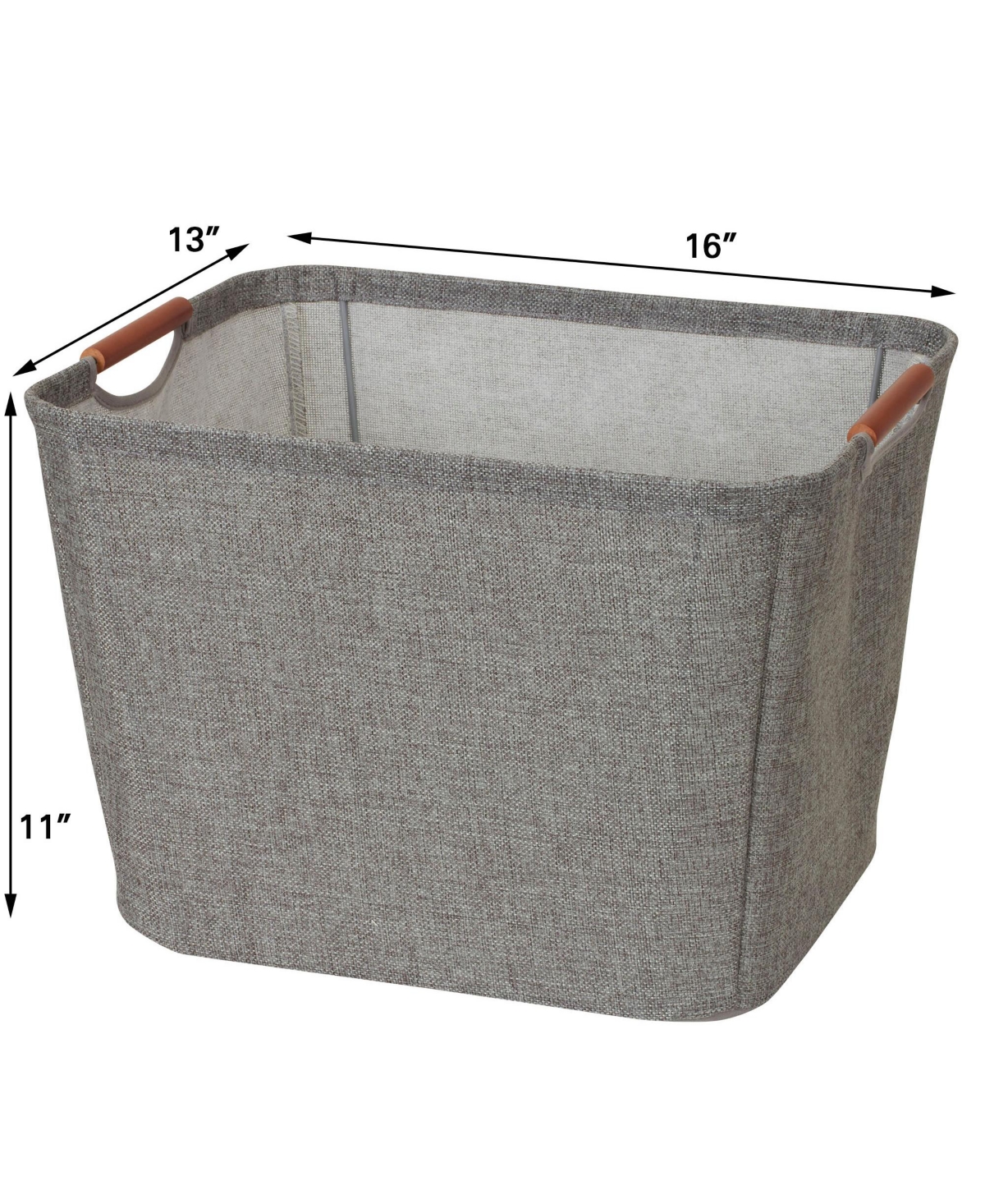 Household Essentials Medium Tapered Soft-Side Storage Bin with Wood Handles