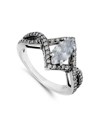 Cubic Zirconia Marquise Center Stone Split Shank Ring