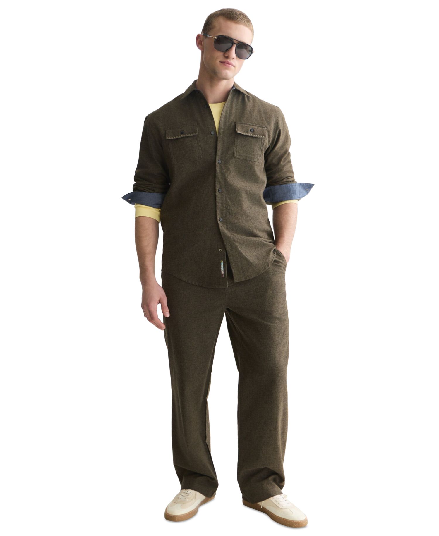 Men's Melange Long-Sleeve Shirt