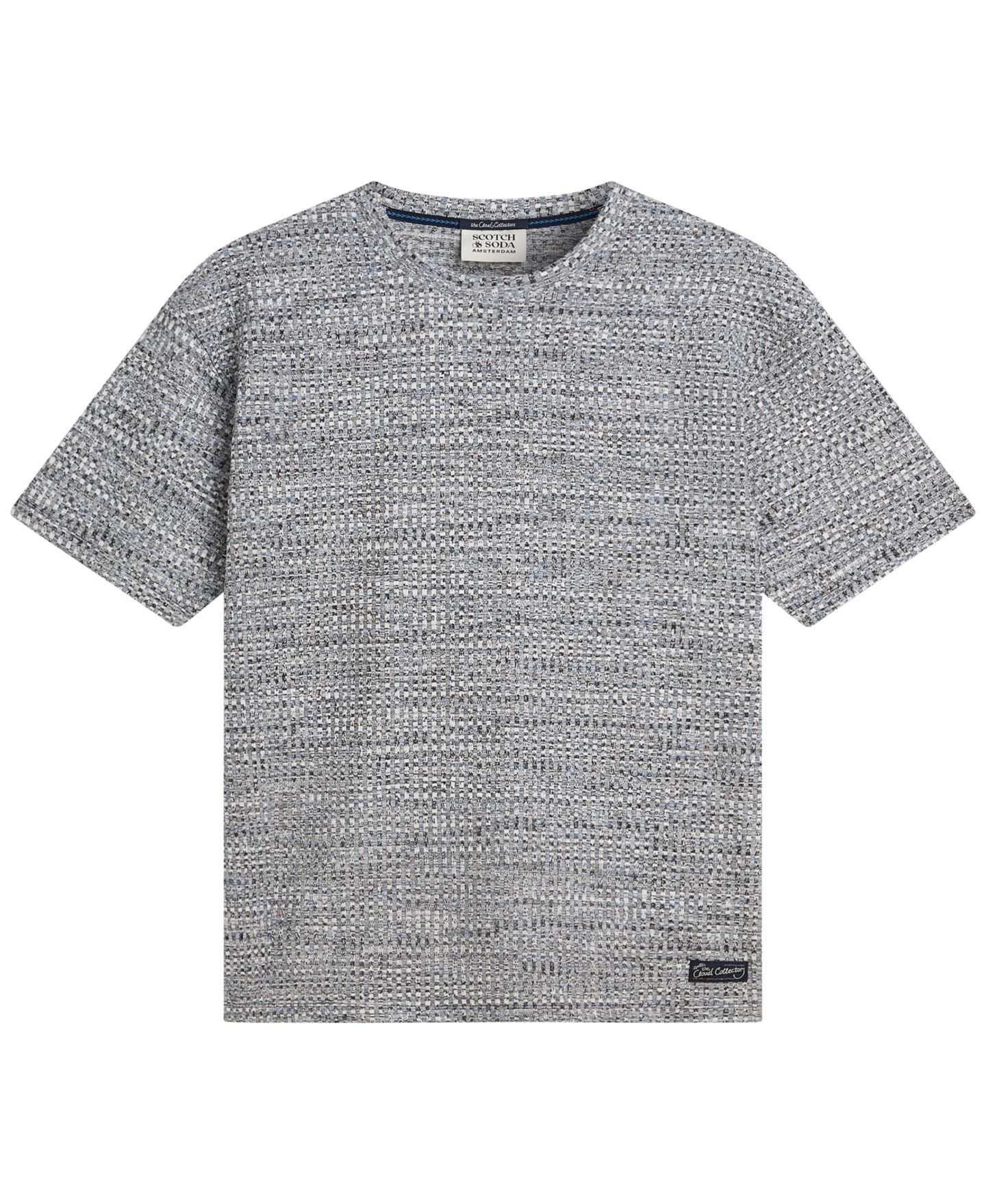 Мужская футболка SCOTCH & SODA Jacquard Regular-Fit, цвет: Тёмный синий меланжевый — фото 5