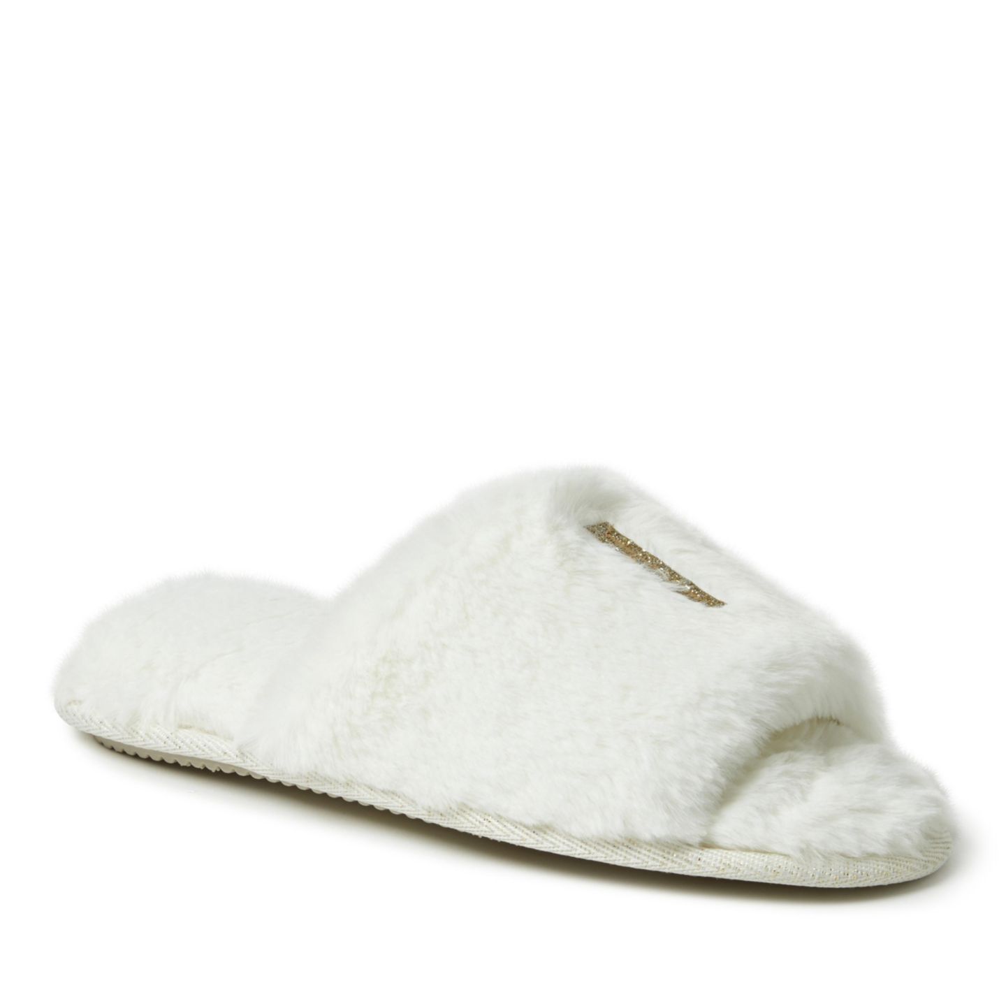 Женские тапочки Dearfoams Lane Bridal I Do Fuzzy Slide, цвет: Алебастровый — фото 4