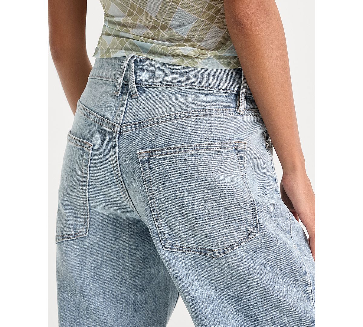 Good American Women's Good Petite 90’s Mid-Rise Straight-Leg Jeans view 5 — MAYCSS fashion products