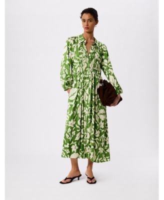 Women's Floral Trapeze Shirt Dress