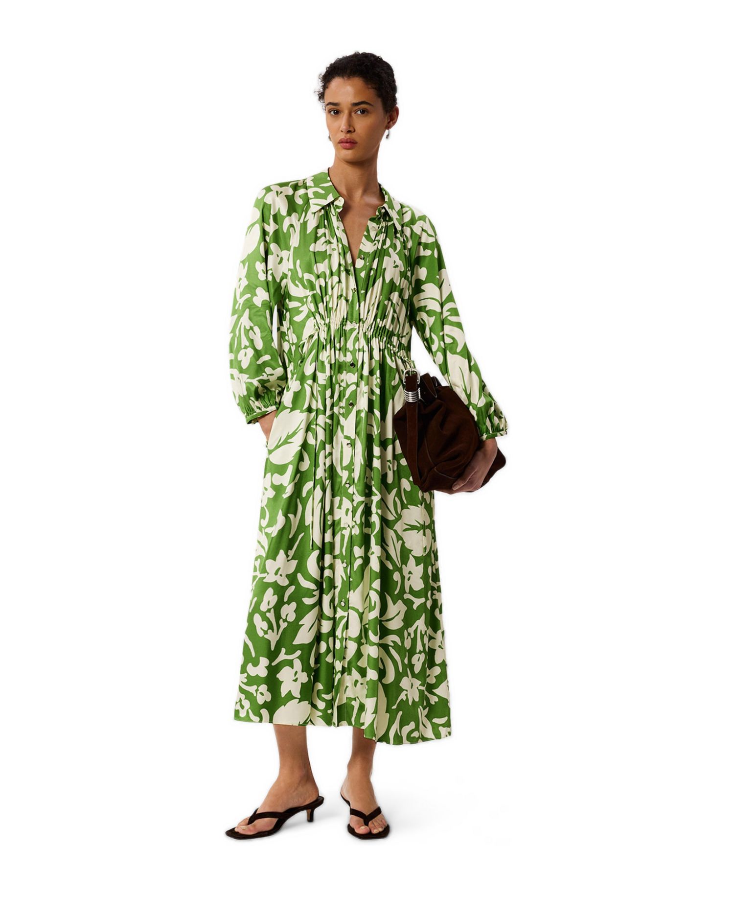 Women's Floral Trapeze Shirt Dress