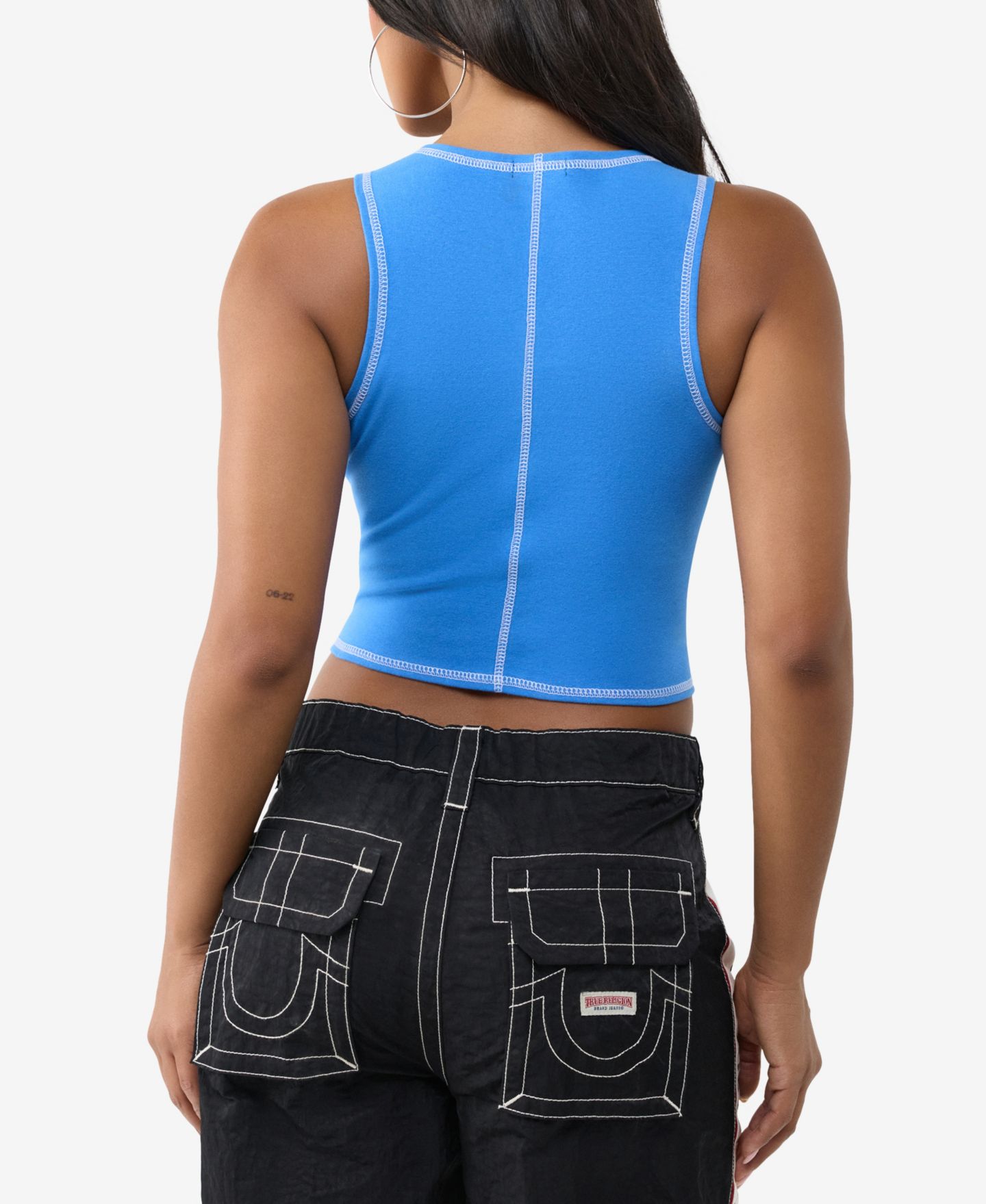 Женский топ True Religion Printed Buddha Split, цвет: Super Sonic — фото 3