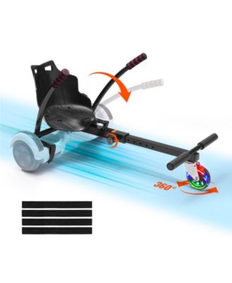 Hoverboard Seat Attachment for 6.5" 8" 8.5" 10" Boards with LED Lights, Adjustable Frame, Grips Control, 220 lb Capacity for Kids and Adults