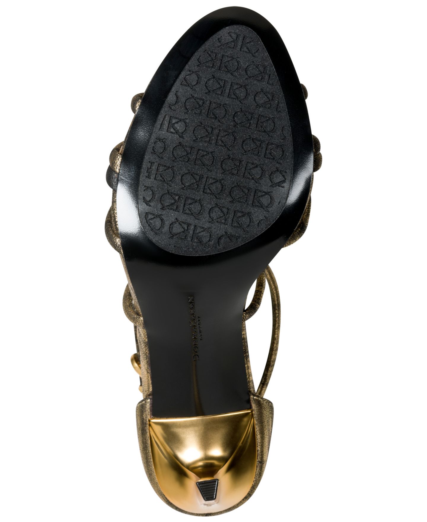 Женские сандалии Donna Karan New York Sarah Strappy Dress Sandals, цвет: Чёрный / Золотой — фото 5