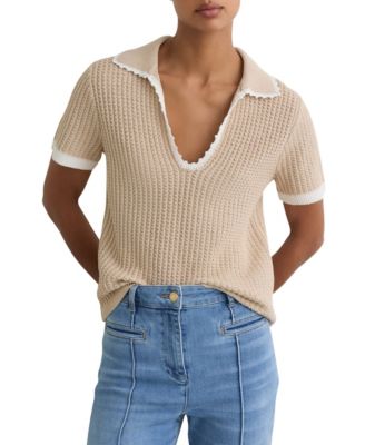 Women's Cotton-Linen Textured-Knit Top