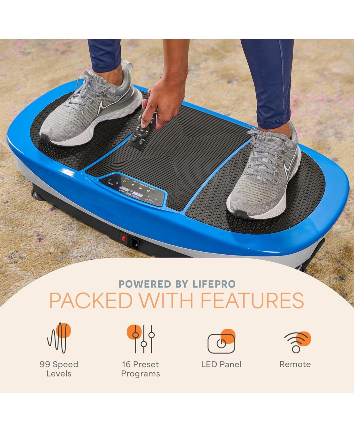 LifePro Rumblex Max 4D Vibration Plate with Resistance Bands - Full Body Exercise Machine for Home Fitness, Weight Loss