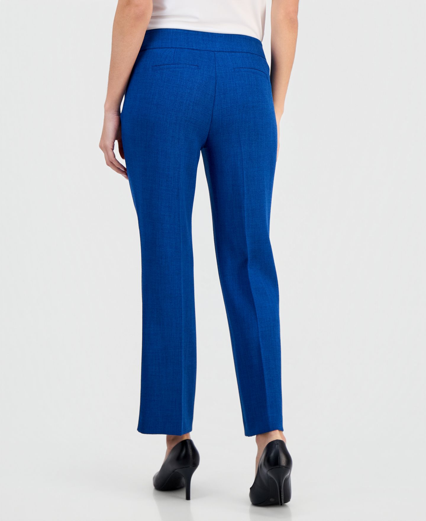 Женские брюки Kasper Petite Mid-Rise Front Pocket Trouser, цвет: Синий ночной меланжевый — фото 3