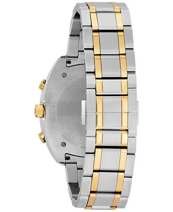 Bulova Men s Chronograph Curv Two Tone Stainless Steel Bracelet