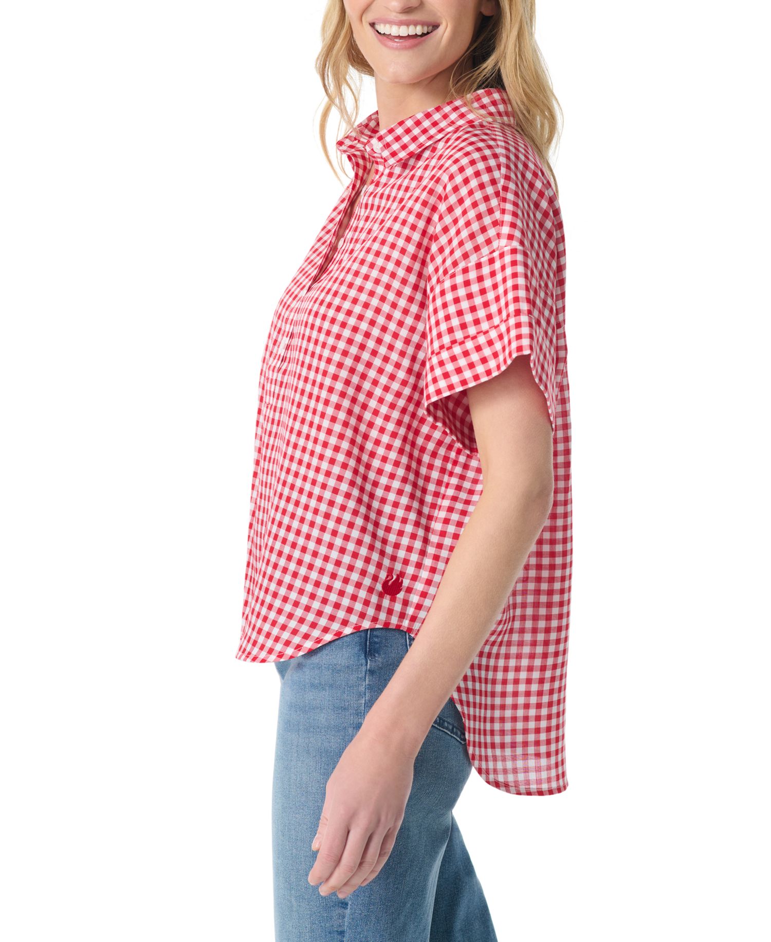 Women's Austin Gingham Print Short-Sleeve Top
