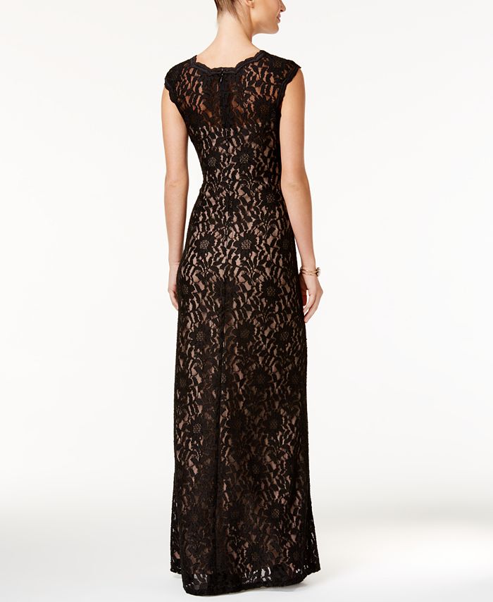 xscape embroidered lace ballgown