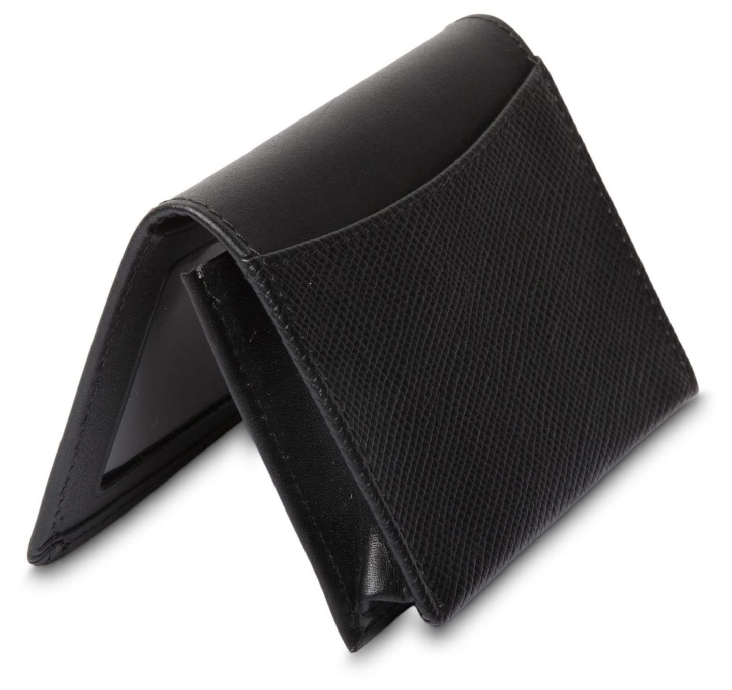 Мужской кошелёк Bosca Saffiano Full Gusset 2 Pocket Card Case With ID, Black — фото 3