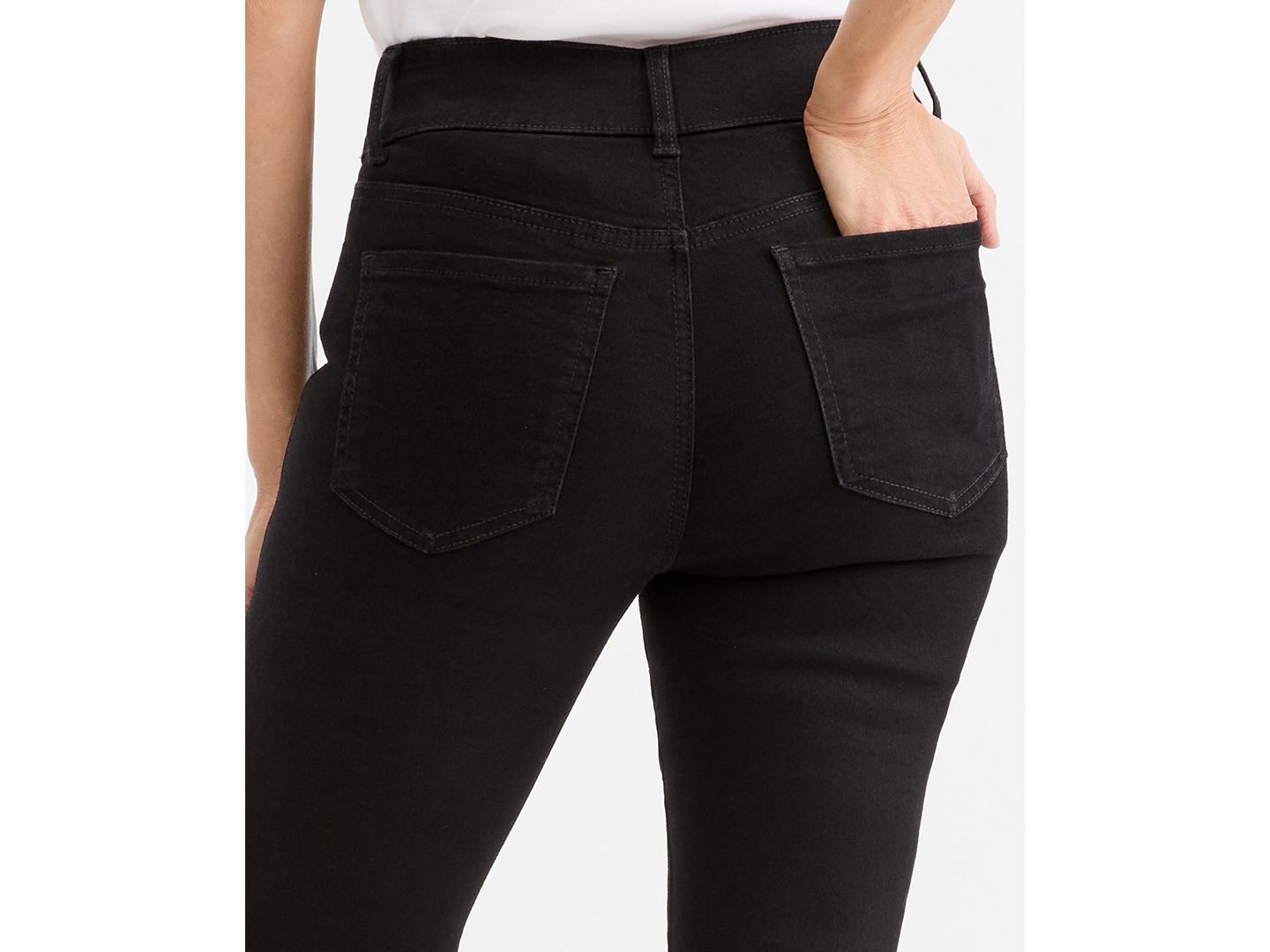 Женские джинсы Style & Co Petite High-Waisted Flare Shaping, цвет: Чёрный — фото 4