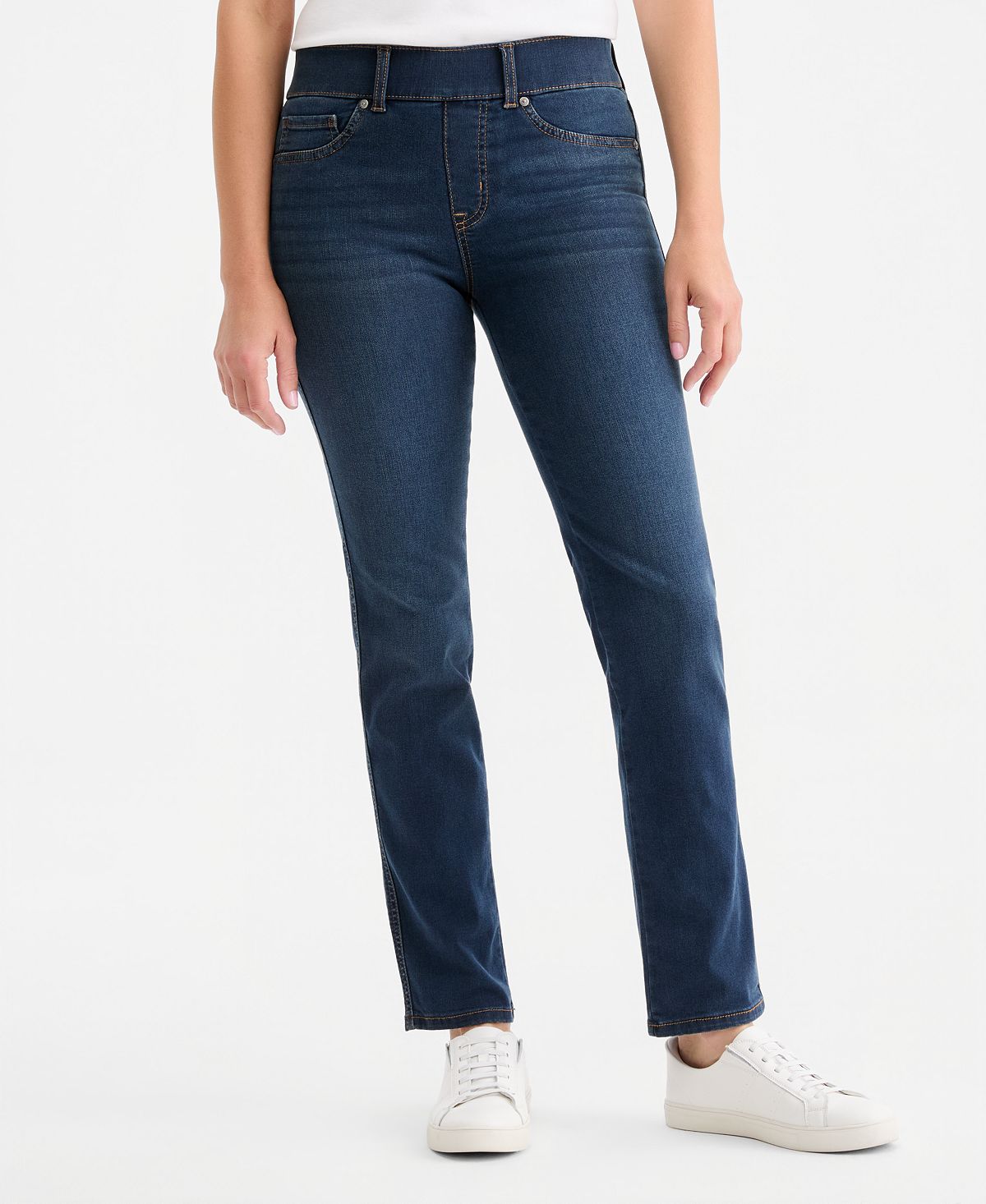 Style & Co Women's Shaping Pull-On Straight Jeans, Macy's Exclusive view 3 — MAYCSS fashion products