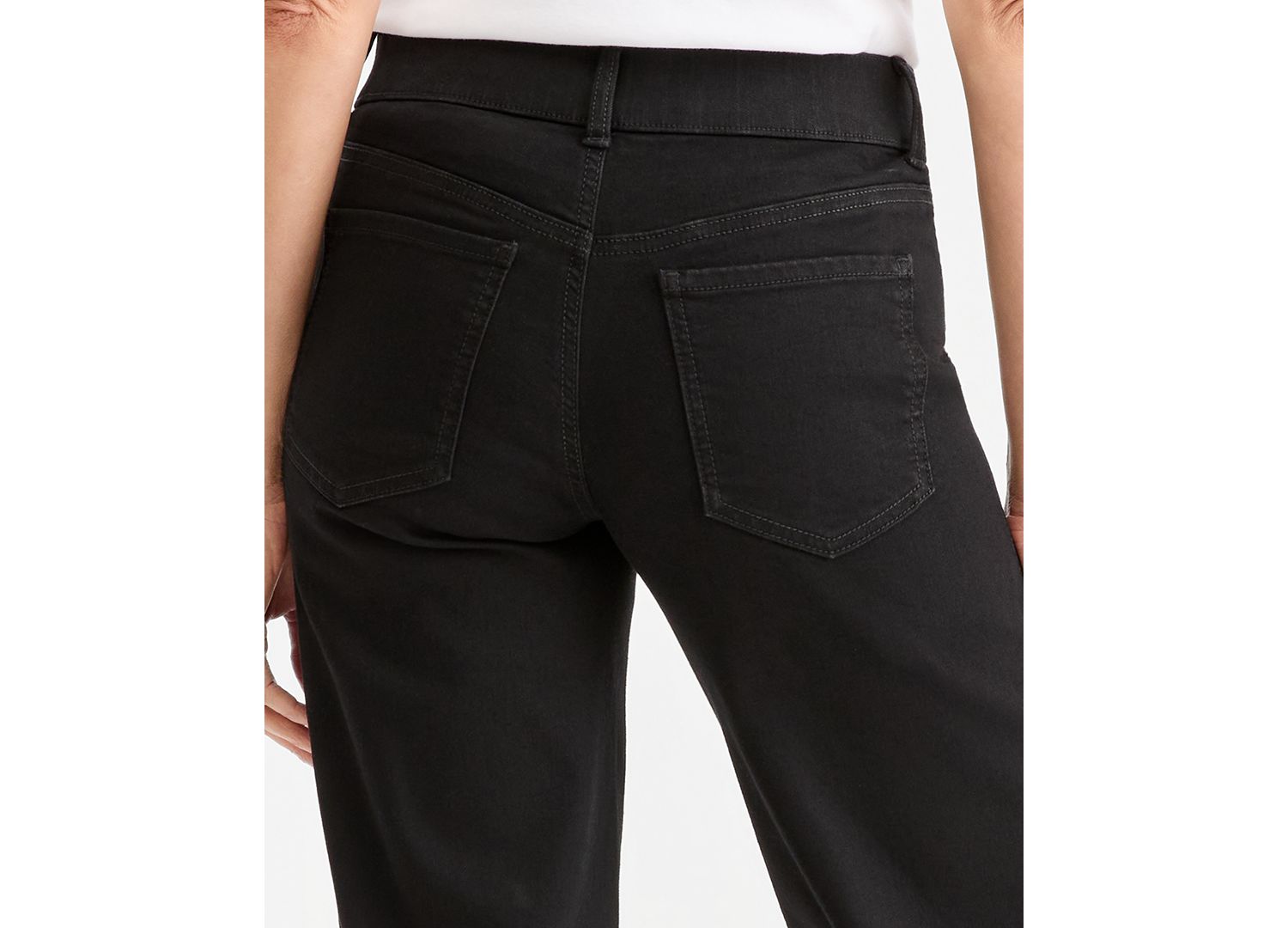 Petite Pull-On Shaping High-Rise Wide-Leg Jeans