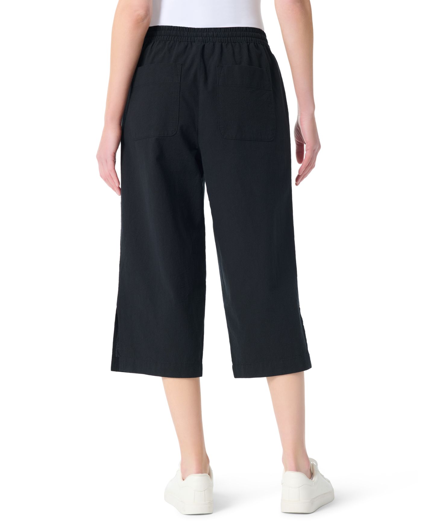 Женские брюки Gloria Vanderbilt Cotton Gauze Pull-On Drawstring Cropped Pants, цвет: Чёрный — фото 3