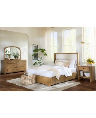 Nordic 3 Pc. King Upholstered Storage Set (Bed, Dresser & Open Nightstand)