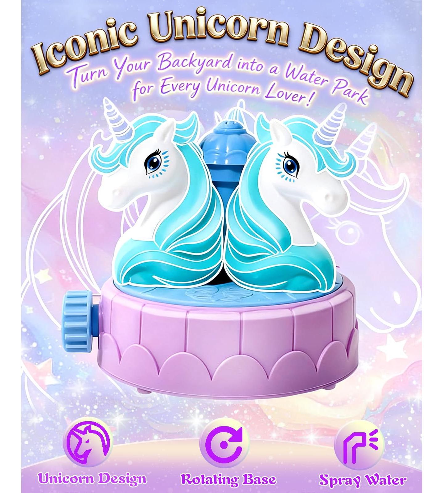 Детская игрушка GNUADZ Unicorn 360-Degree Rotating Water Sprinkler, Ages 5-7, цвет: Разноцветный — фото 2