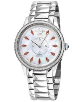 Women's Siena Swiss Quartz Diamond Silver Stainless Steel Bracelet Watch