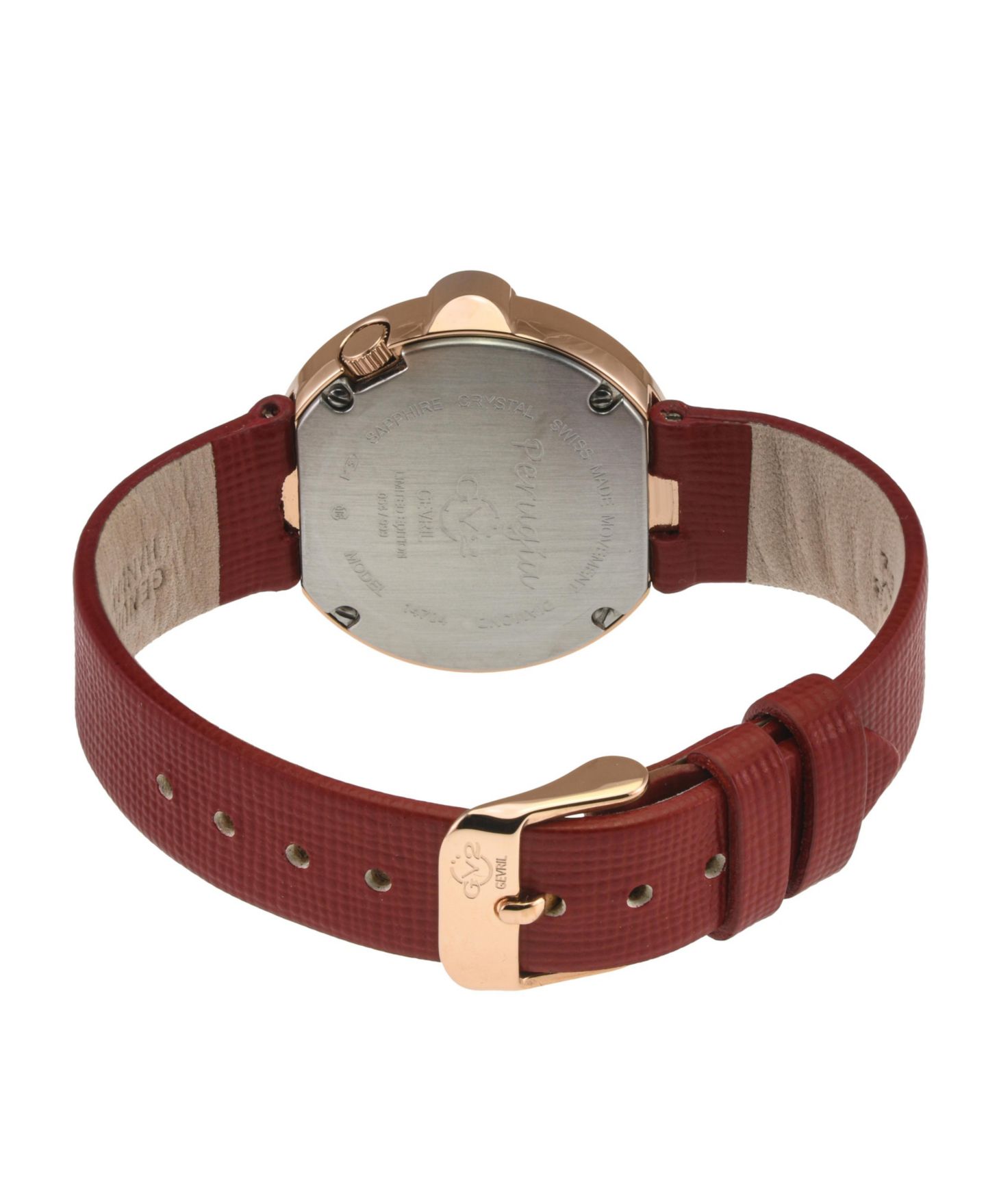 Женские часы GV2 by Gevril Perugia Swiss Quartz Diamond Hand made Italian saffiano leather Strap Watch — фото 2