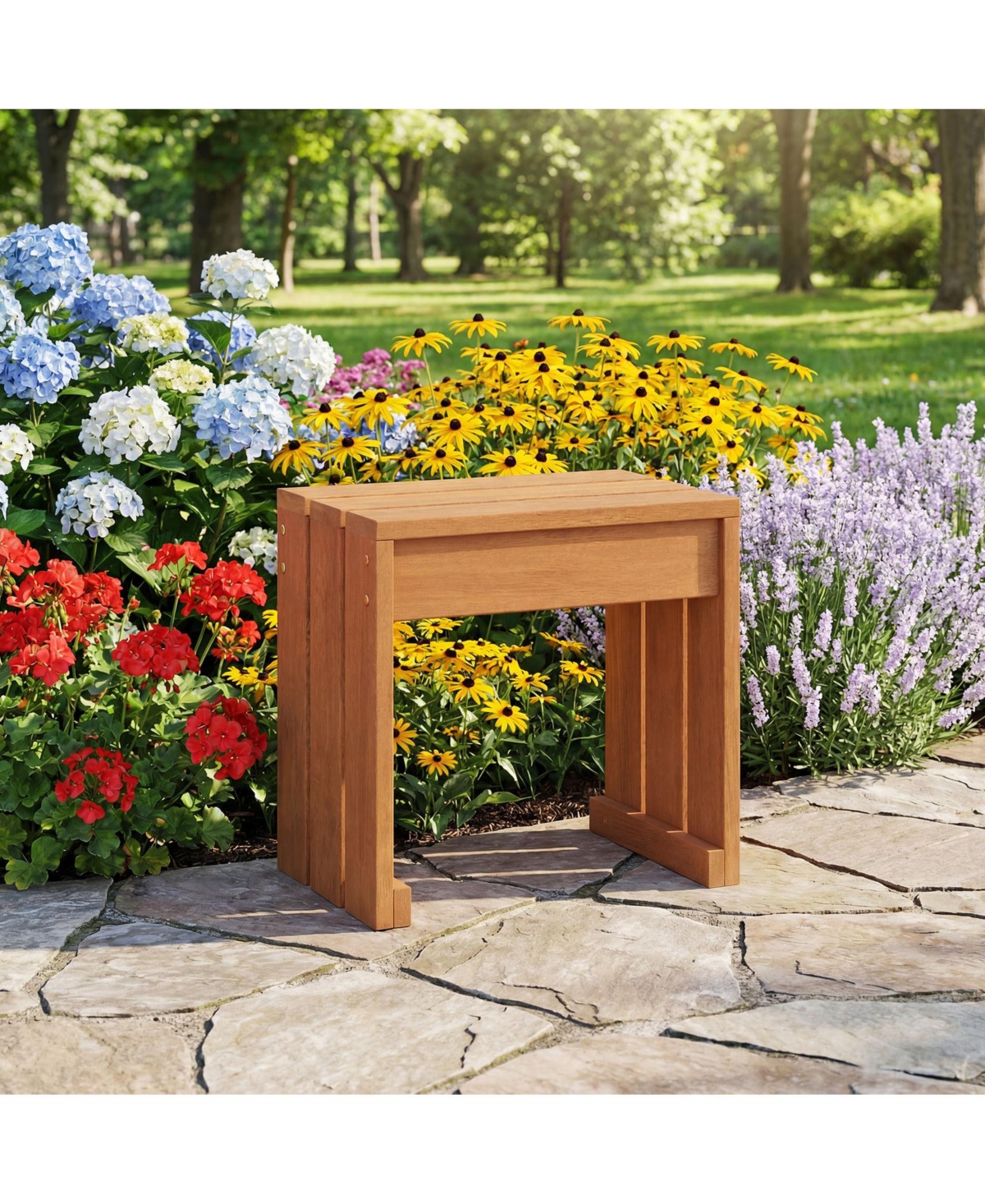 Costway Outdoor Garden Bench, 2-Person Patio Backless Bench with 440 Lbs Weight Capacity