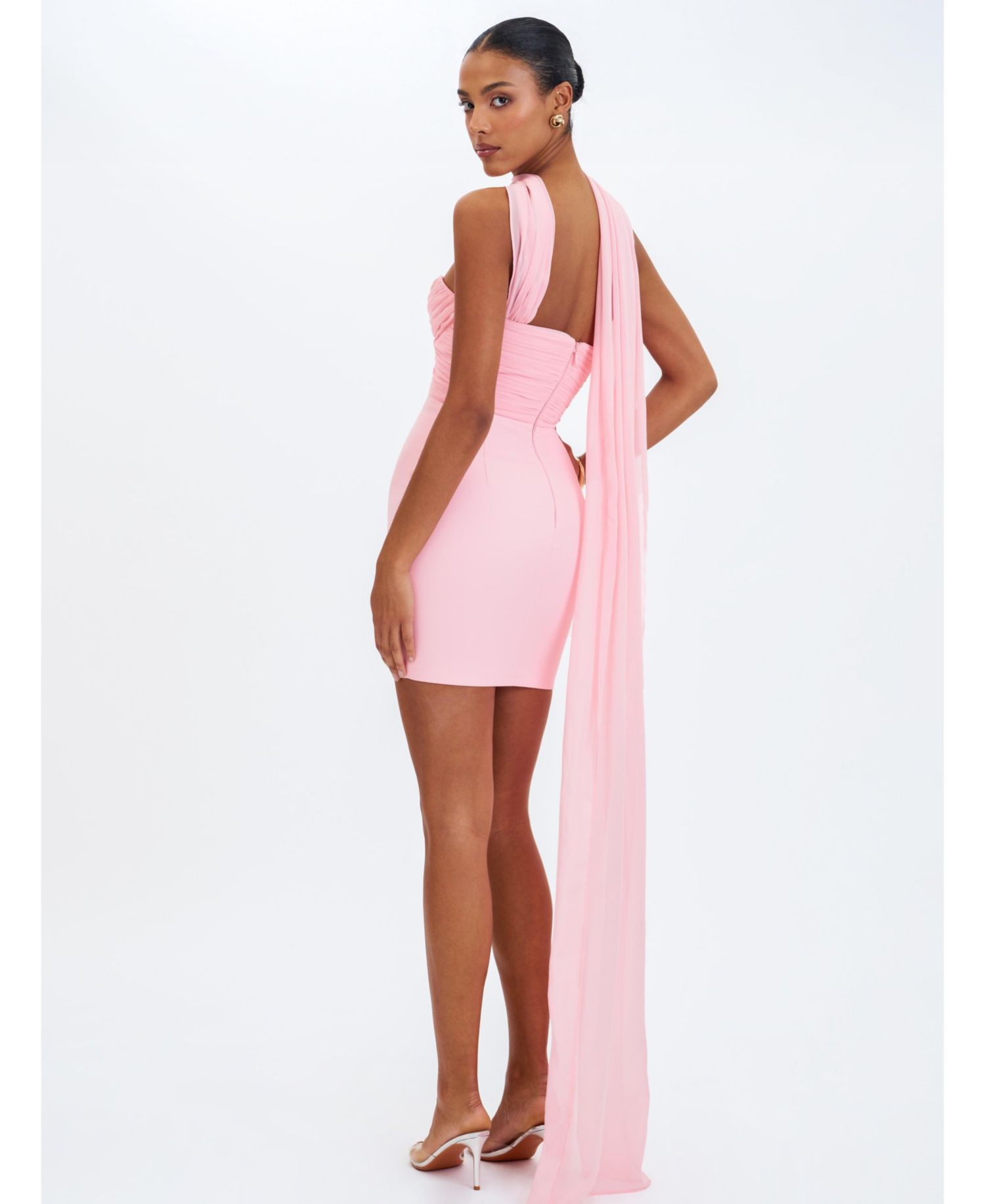 Women's Olivia Rose Pink Strapless Crossover Mini Dress